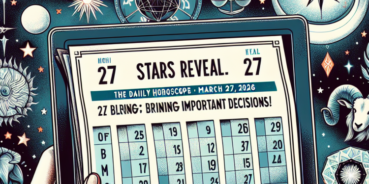 Zvezde otkrivaju: Dnevni horoskop za 27. mart 2026. donosi važne odluke! 1 Zvezde otkrivaju: Dnevni horoskop za 27. mart 2026. donosi važne odluke!