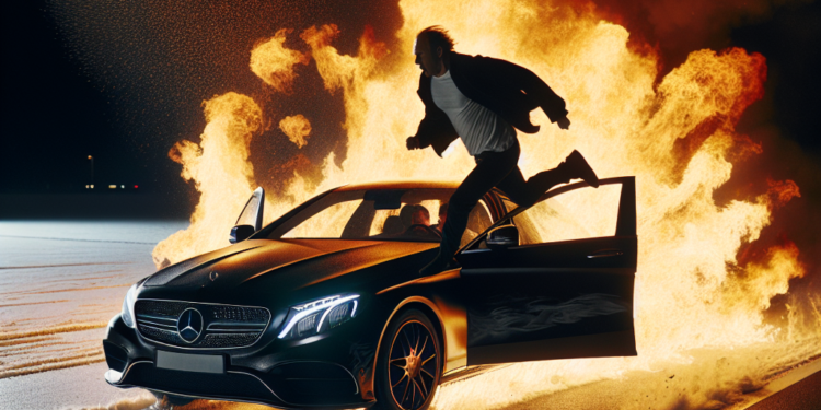 Drama kod Bijelog Polja: Luksuzni Mercedes u plamenu, vozač jedva pobegao! 1 Drama kod Bijelog Polja: Luksuzni Mercedes u plamenu, vozač jedva pobegao!