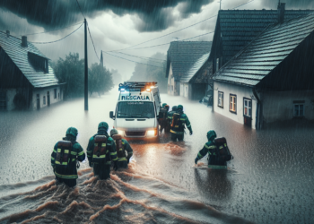 Dramatična akcija spasilaca: Vozilo zaglavljeno u poplavljenom selu kod Požege