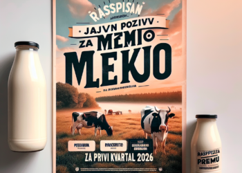 Raspisan Javni poziv za premiju za mleko za prvi kvartal 2026.