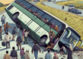 Autobus sleteo sa kolovoza na auto-putu kod Paraćina
