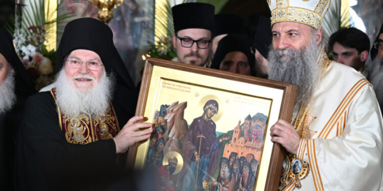 Iguman manastira Vatoped posetio Eparhiju Bačku zajedno sa patrijarhom Porfirijem