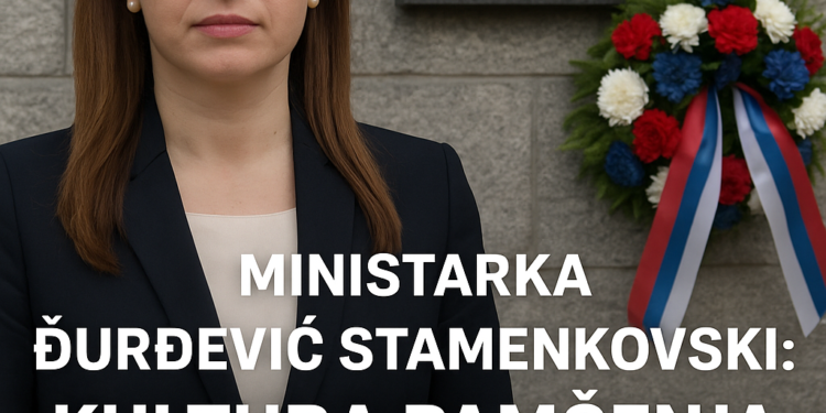 Ministarka Đurđević Stamenkovski: Kultura pamćenja najbolji štit jednog društva