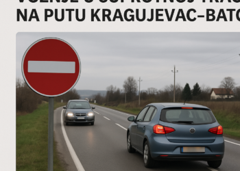 Vozač kažnjen zbog vožnje u suprotnoj traci na putu Kragujevac-Batočin