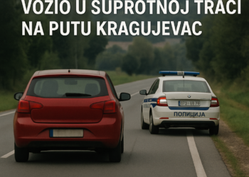 Kažnjen čovek koji je vozio u suprotnoj traci na putu Kragujevac
