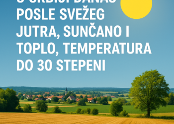 U Srbiji dnas posle svežeg jutra, sunčano i toplo, temperatura do 30 stepeni
