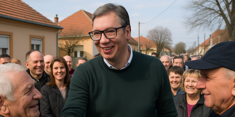 Vučić krenuo u Orlovat, družio se sa ljudima u Crepaji 1 Vučić krenuo u Orlovat, družio se sa ljudima u Crepaji