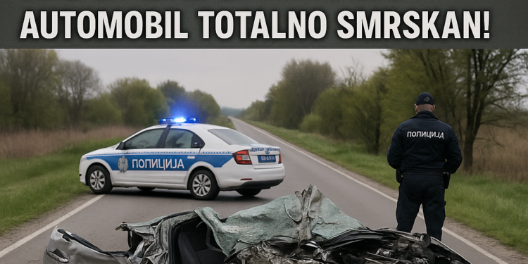 Teška nesreća kod Bečmena: Automobil totalno smrskan! 1 Teška nesreća kod Bečmena: Automobil totalno smrskan!