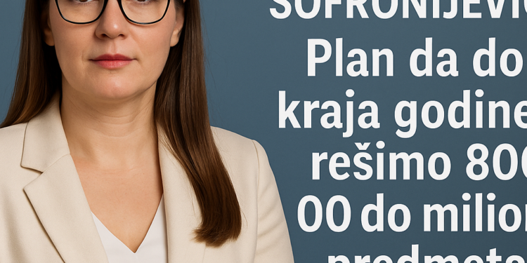 Aleksandra Sofronijević: Plan da do kraja godine rešimo 800.000 do milion predmeta upisa