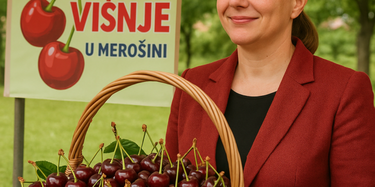 Ministarka Macura na manifestaciji „Dani višnje“ u Merošini