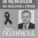 IN MEMORIAM NA NASLOVNOJ STRANI - Лист Полимље 4 IN MEMORIAM NA NASLOVNOJ STRANI – Лист Полимље