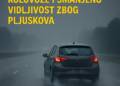 AMSS upozorava vozače na moguće klizave kolovoze i smanjenu vidljivost zbog pljuskova 6 AMSS upozorava vozače na moguće klizave kolovoze i smanjenu vidljivost zbog pljuskova