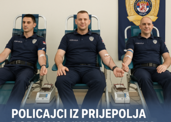 Policajci iz Prijepolja dobrovoljnim davanjem krvi obeležili Dan MUP-a