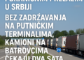 Bez zadržavanja na auto-putevima i graničnim prelazima u Srbiji Bez zadržavanja na putničkim terminalima, kamioni na Batrovcima čekaju dva sata