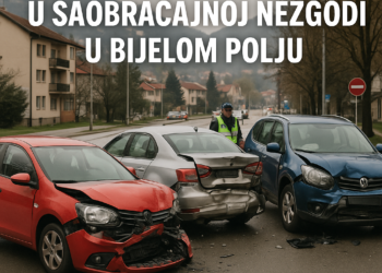 Tri vozila sudarila se u saobraćajnoj nezgodi u Bijelom Polju