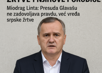 <p><strong>Linta: Presuda Glavašu uvredljiva za srpske žrtve i njihove porodice</strong></p> Miodrag Linta: Presuda Glavašu ne zadovoljava pravdu, već vređa srpske žrtve 4 Linta: Presuda Glavašu uvredljiva za srpske žrtve i njihove porodice Miodrag Linta: Presuda Glavašu ne zadovoljava pravdu, već vređa srpske žrtve