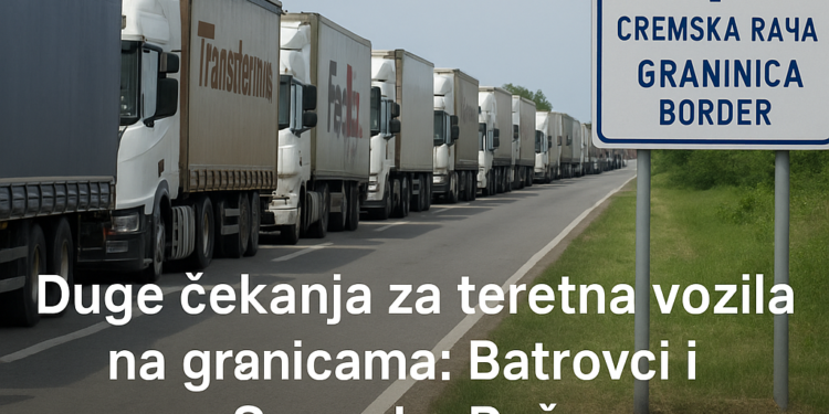 Duge čekanja za teretna vozila na granicama: Batrovci i Sremska Rača AMSS: Teretnjaci na izlazu iz Srbije čekaju po četiri sata na graničnim prelazima Batrovci i Sremska Rača 1 Duge čekanja za teretna vozila na granicama: Batrovci i Sremska Rača AMSS: Teretnjaci na izlazu iz Srbije čekaju po četiri sata na graničnim prelazima Batrovci i Sremska Rača