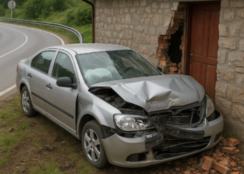 Automobil sleteo sa puta i udario u kuću kod Pljevaljske petlje