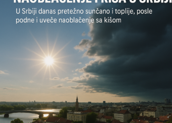 „Beograd: Danas sunčano, kasnije naoblačenje i kiša u Srbiji“ U Srbiji danas pretežno sunčano i toplije, posle podne i uveče naoblačenje sa kišom