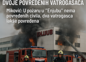 Požar u tržnom centru „Enjub“ na Novom Beogradu pod kontrolom, dvoje povređenih vatrogasaca Miković: U požaru u „Enjubu“ nema povređenih civila, dva vatrogasca lakše povređena