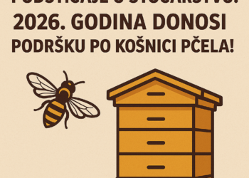 Javni poziv za podsticaje u stočarstvu: 2026. godina donosi podršku po košnici pčela!