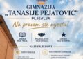Upis u prvi razred Gimnazije „Tanasije Pejatović“ od 23. do 26. juna