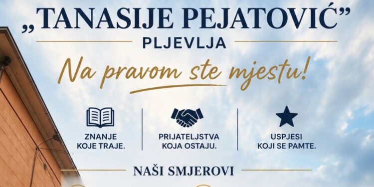 Upis u prvi razred Gimnazije „Tanasije Pejatović“ od 23. do 26. juna