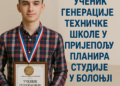 Učenik generacije Tехничke škole u Prijepolju planira studije u Boloñi